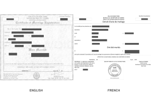 Personal Document Translation Sample - Marriage Certificate